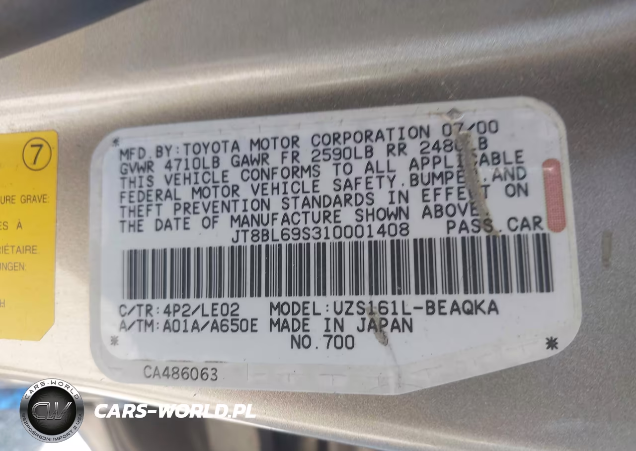 2001 Lexus Gs 430 VIN:JT8BL69S310001408 - 9