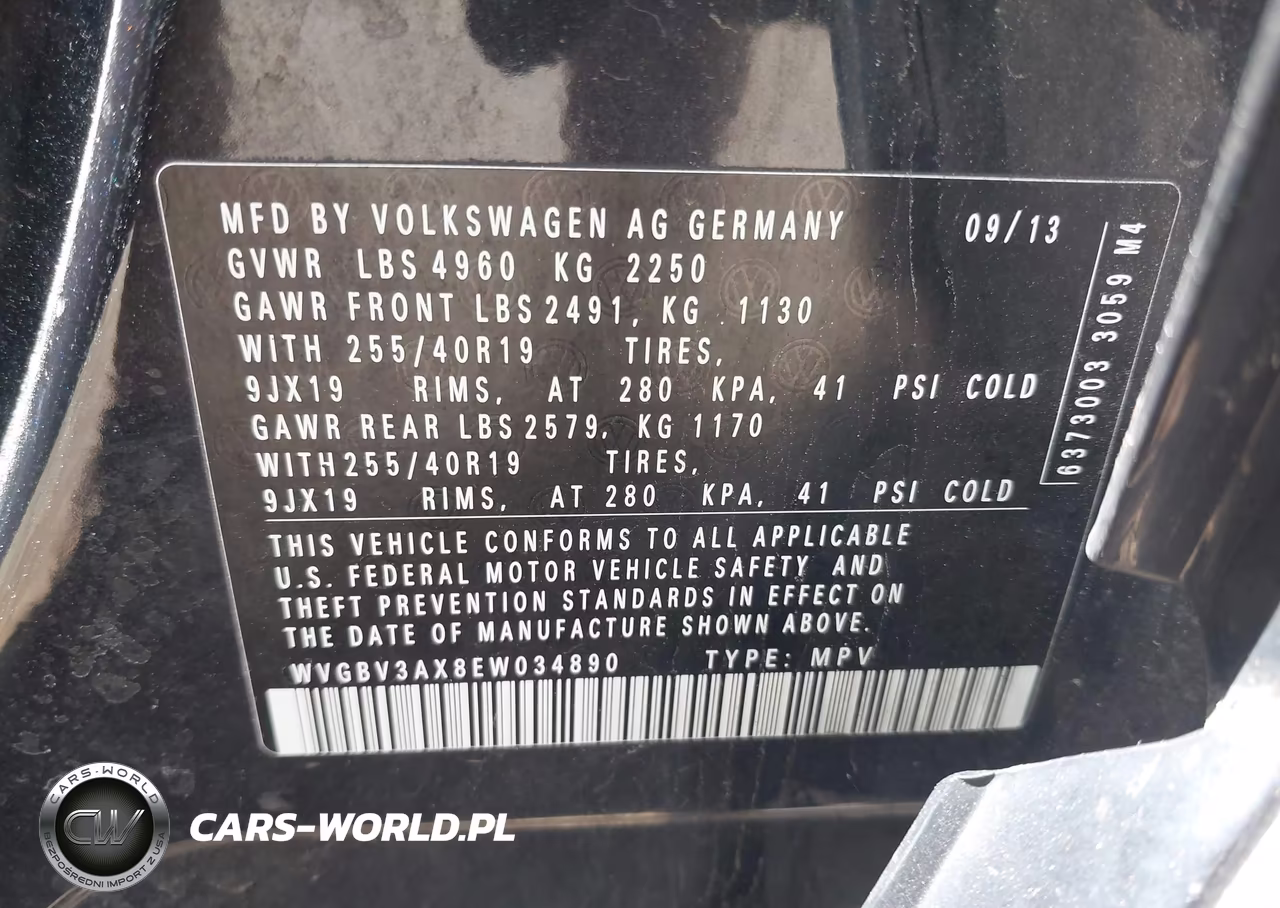2014 Volkswagen Tiguan R-Line VIN:WVGBV3AX8EW034890 - 9