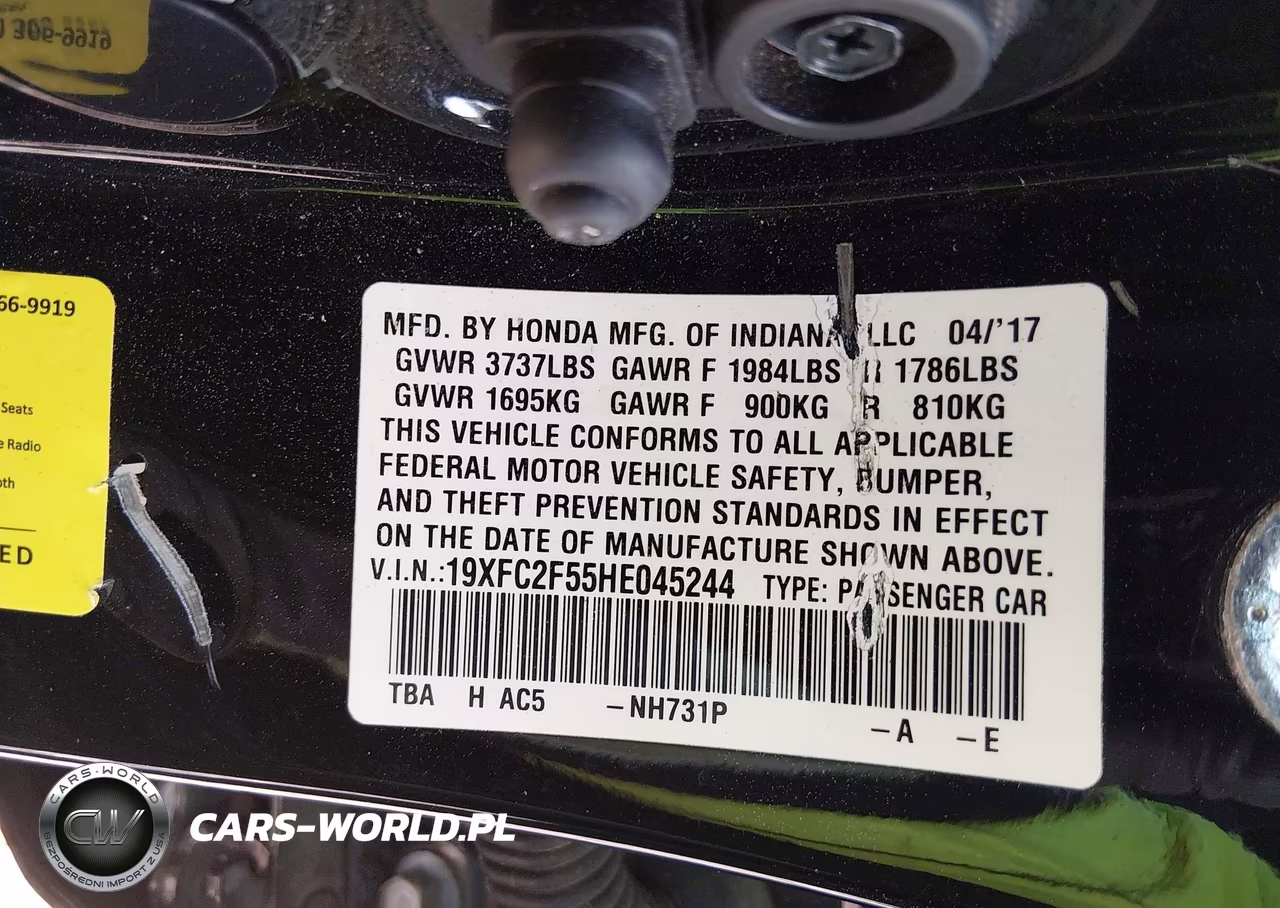 2017 Honda Civic Lx VIN:19XFC2F55HE045244 - 9