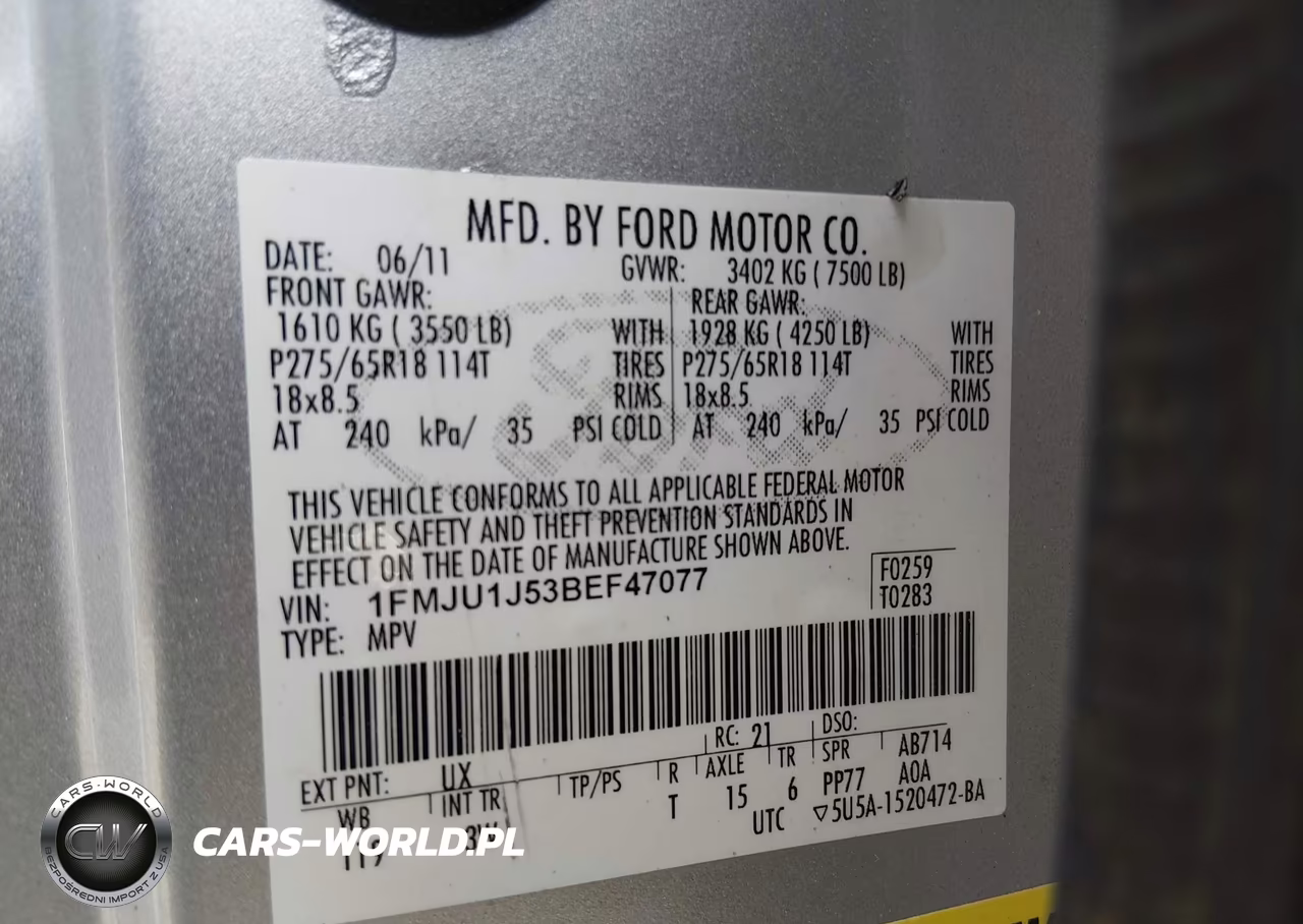2011 Ford Expedition Xlt VIN:1FMJU1J53BEF47077 - 9