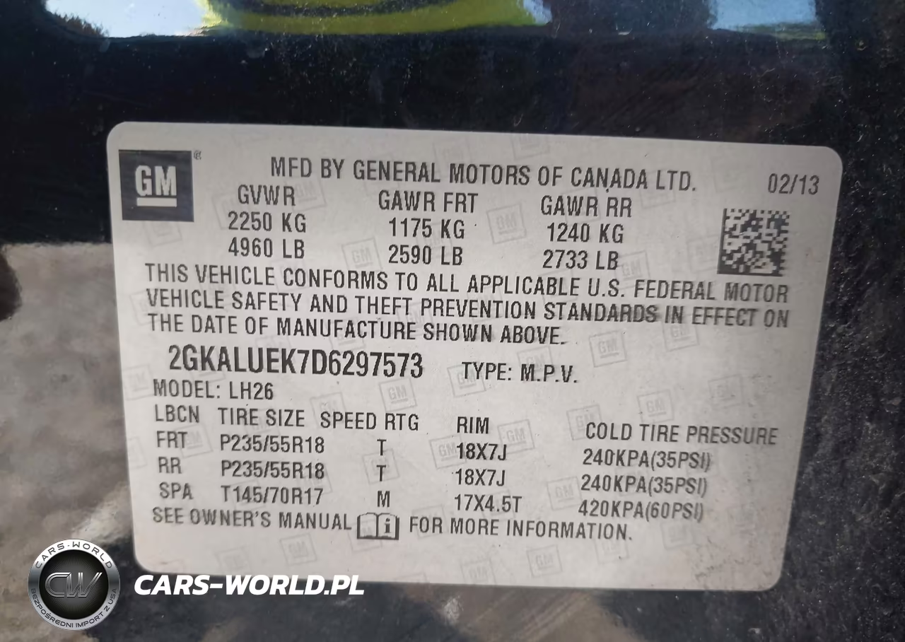 2013 GMC Terrain Slt-1 VIN:2GKALUEK7D6297573 - 9