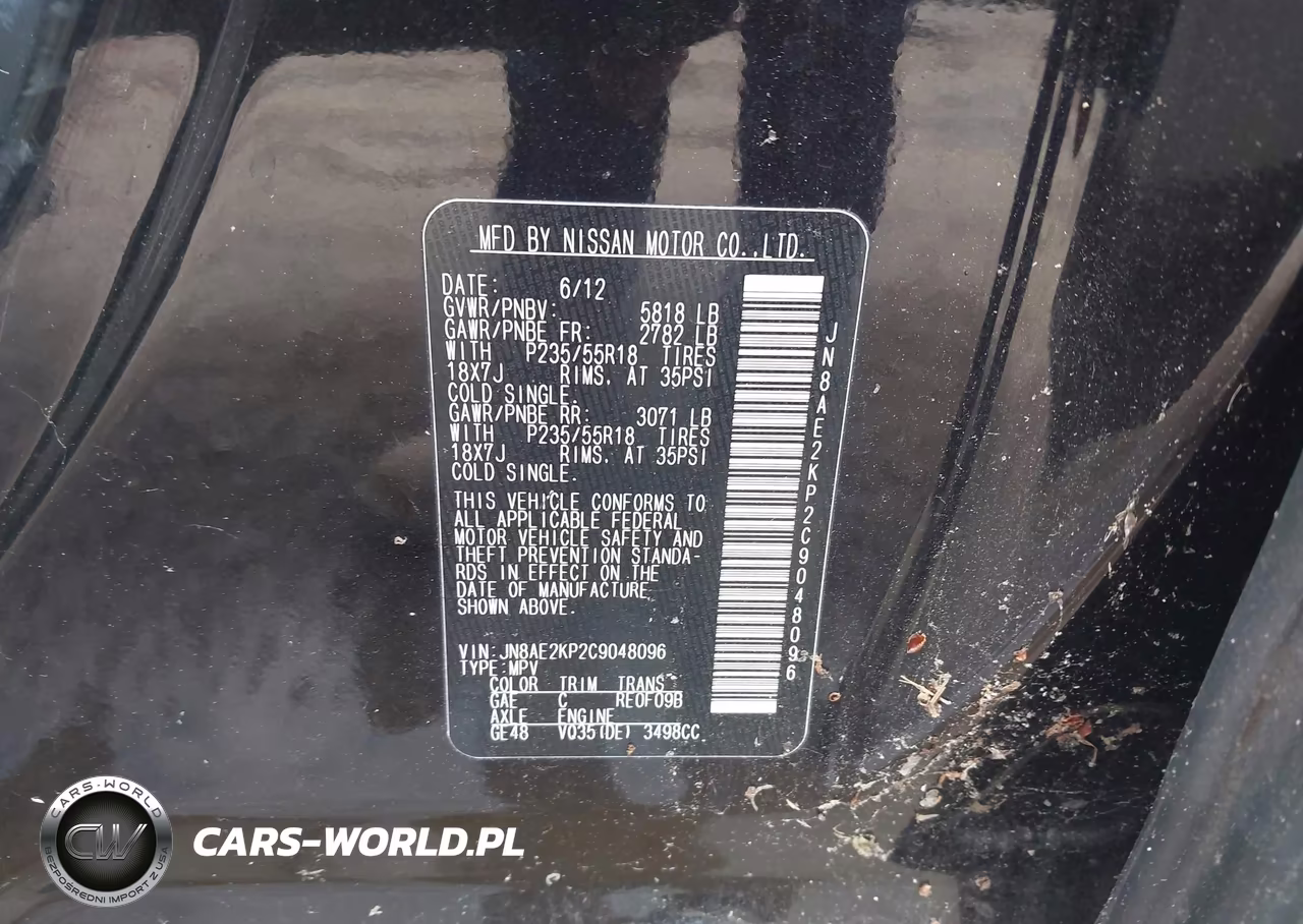 2012 Nissan Quest Le VIN:JN8AE2KP2C9048096 - 9