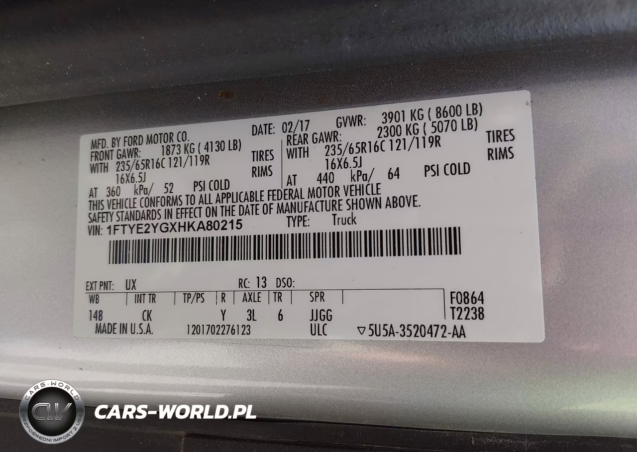 2017 Ford Transit-150 VIN:1FTYE2YGXHKA80215 - 9