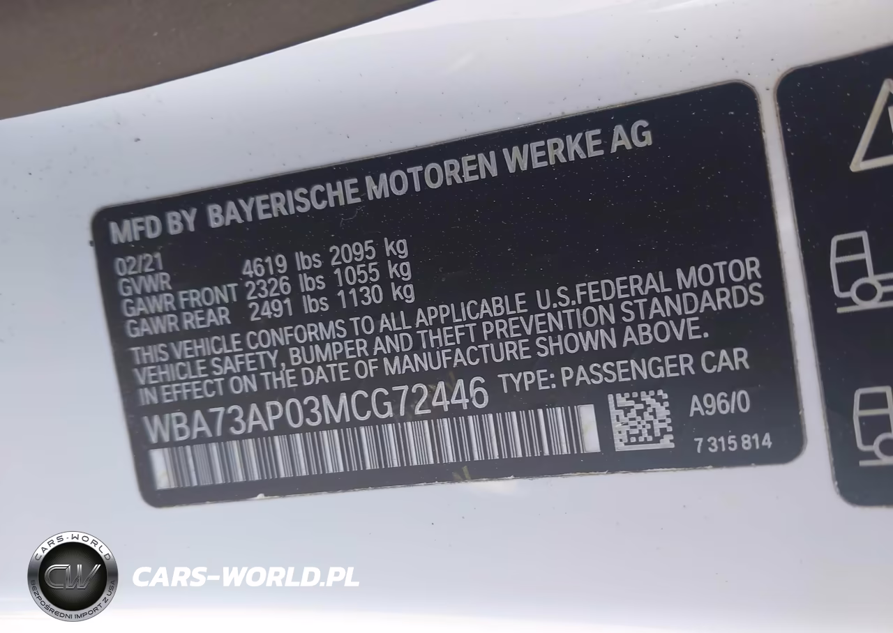 2021 BMW 430I xDrive VIN:WBA73AP03MCG72446 - 9