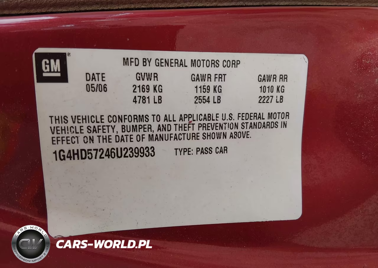 2006 Buick Lucerne Cxl VIN:1G4HD57246U239933 - 9