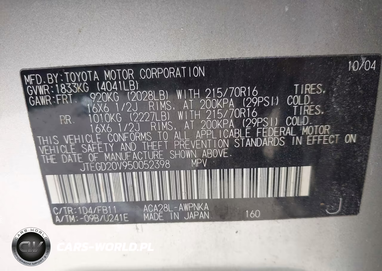 2005 Toyota Rav4 VIN:JTEGD20V950052398 - 9