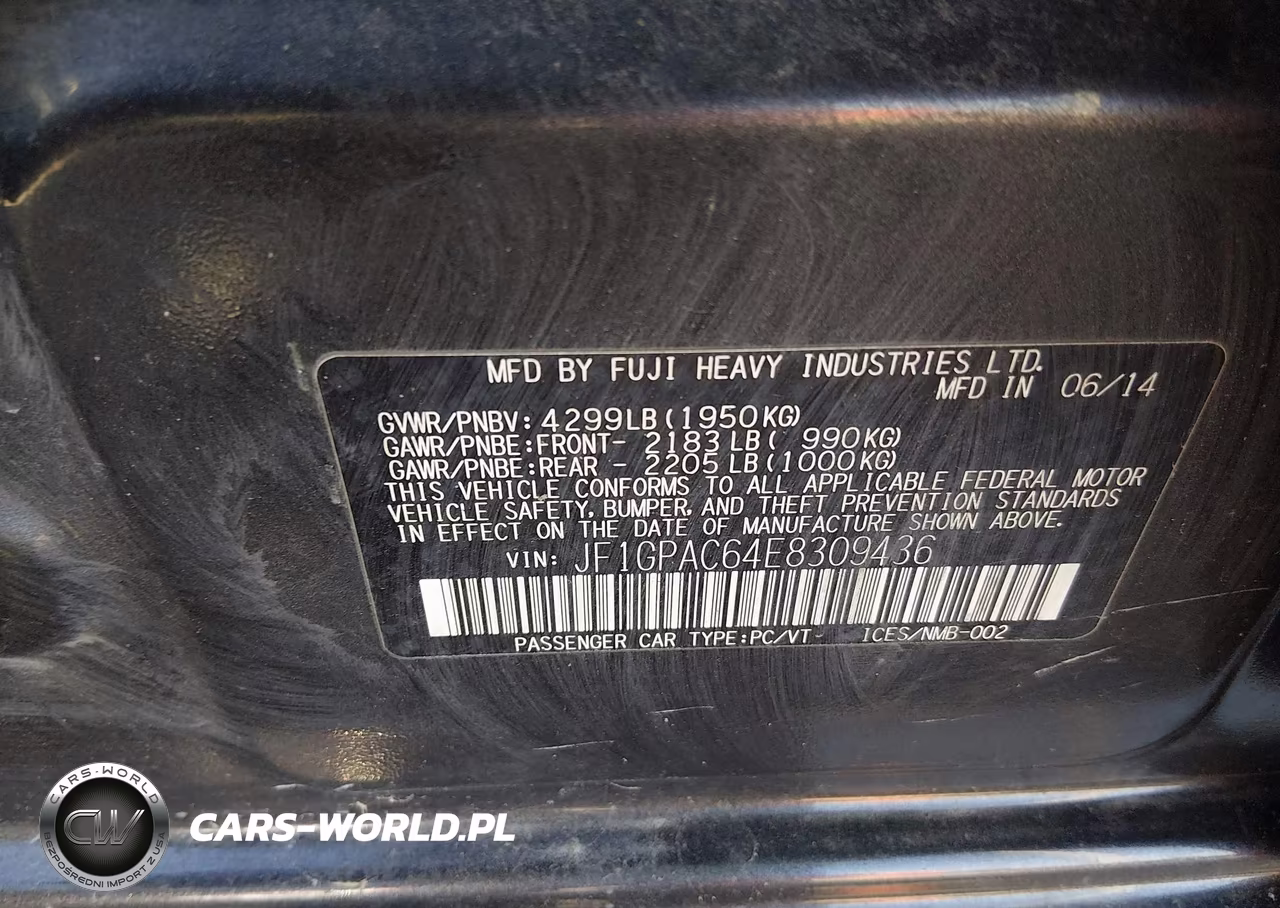 2014 Subaru Impreza 2.0I Premium VIN:JF1GPAC64E8309436 - 9