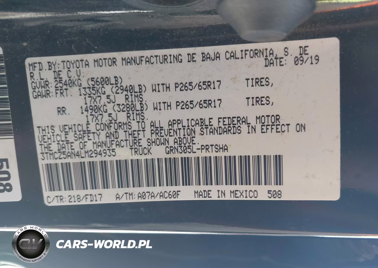2020 Toyota Tacoma Trd Sport VIN:3TMCZ5AN4LM294935 - 9