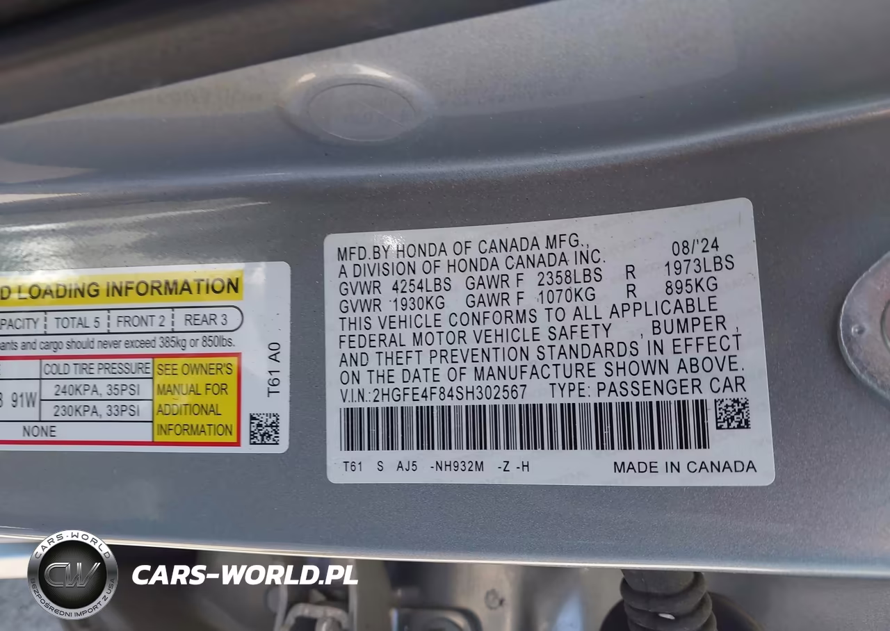 2025 Honda Civic Hybrid Sport-Sport Touring VIN:2HGFE4F84SH302567 - 9