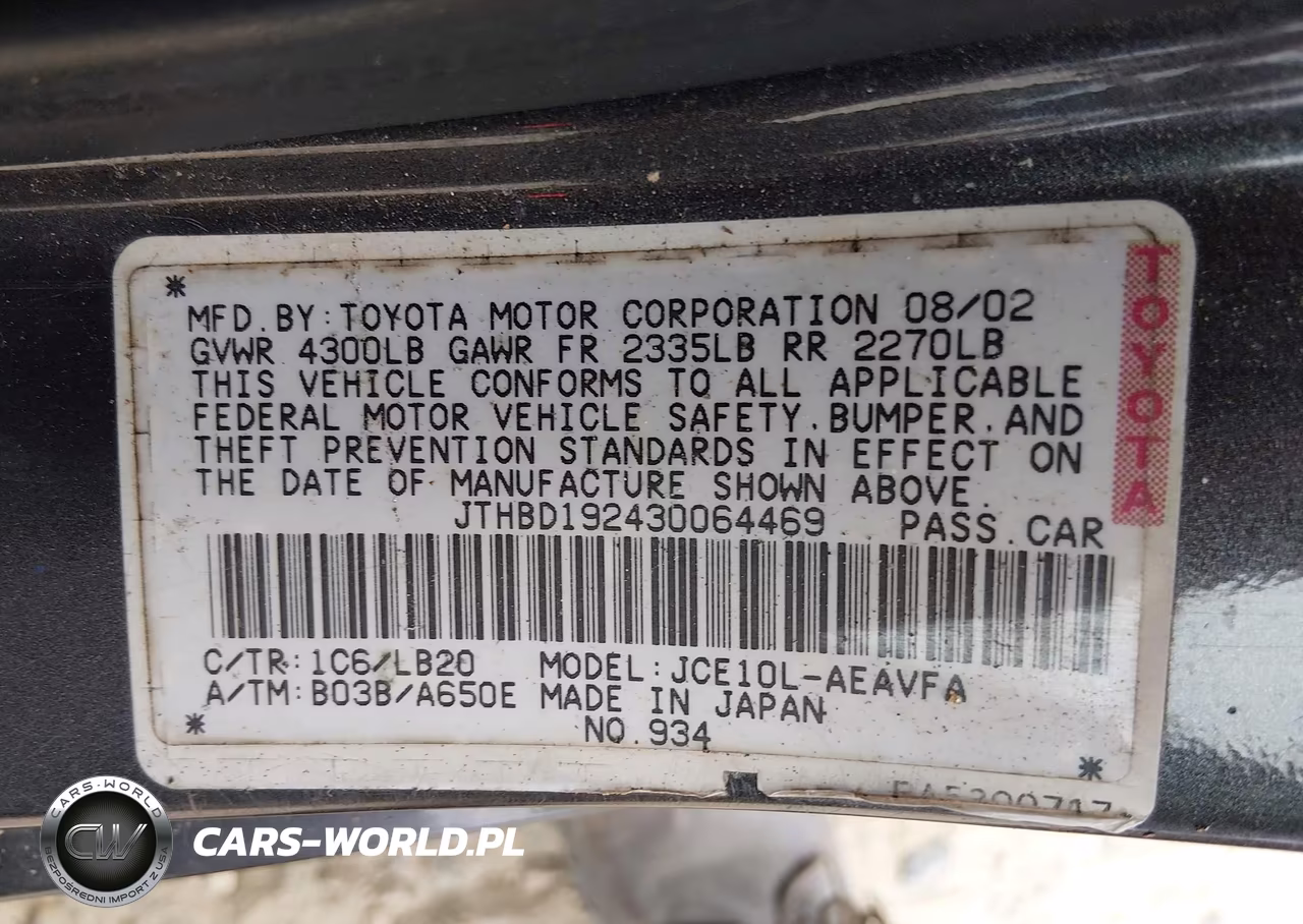 2003 Lexus Is 300 VIN:JTHBD192430064469 - 9