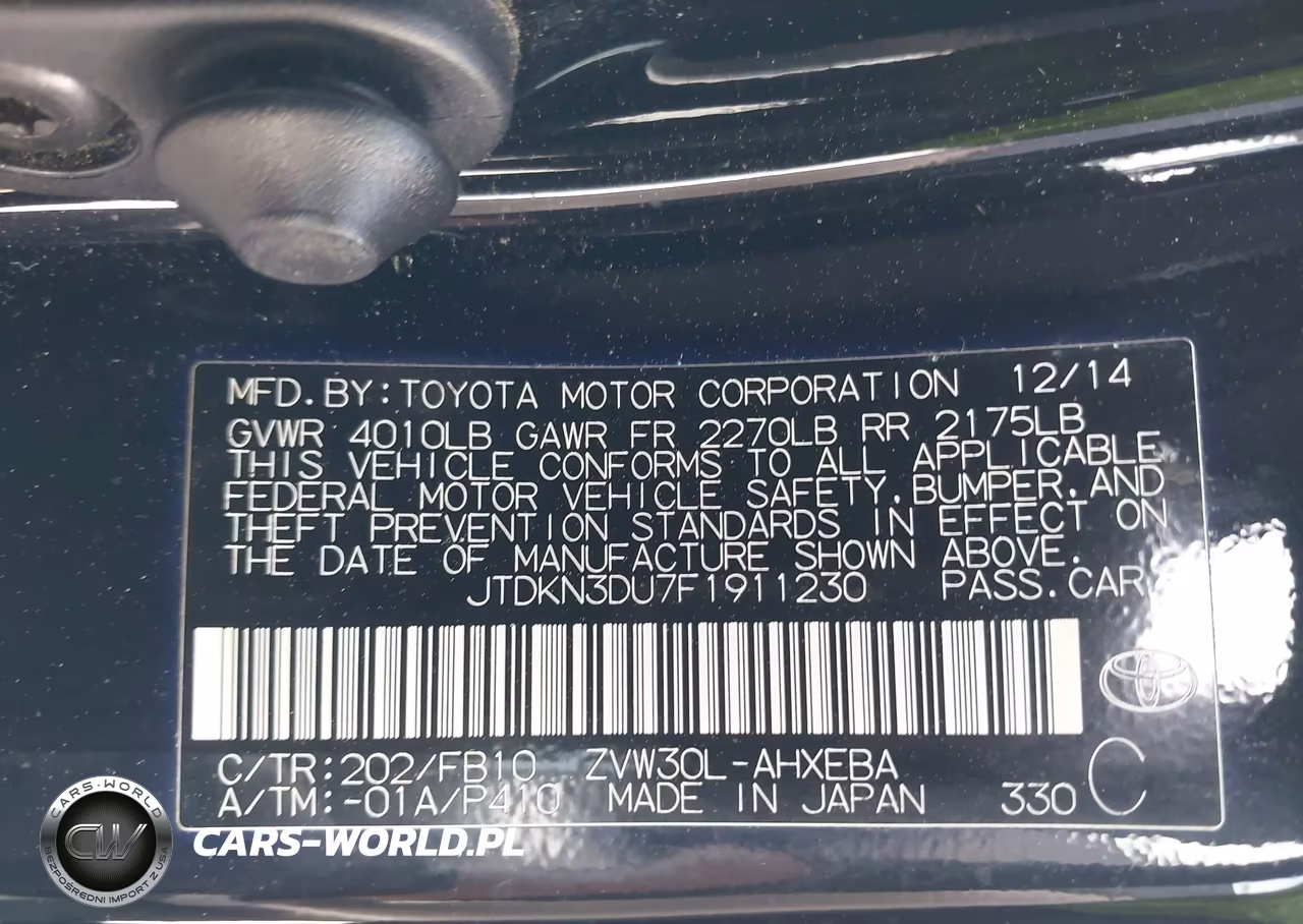 2015 Toyota Prius Two VIN:JTDKN3DU7F1911230 - 9