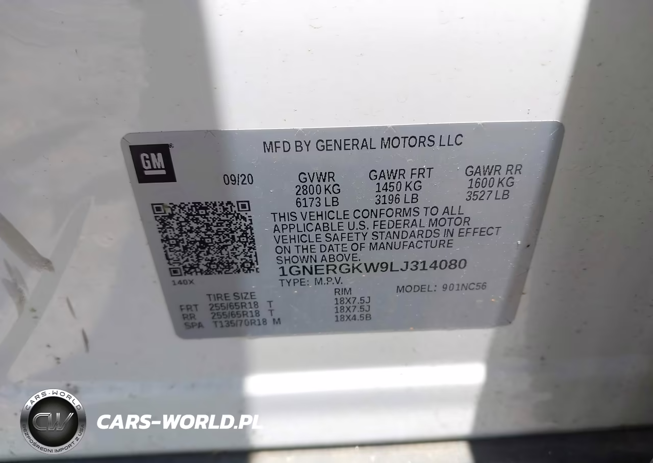 2020 Chevrolet Traverse Fwd Lt Cloth VIN:1GNERGKW9LJ314080 - 9