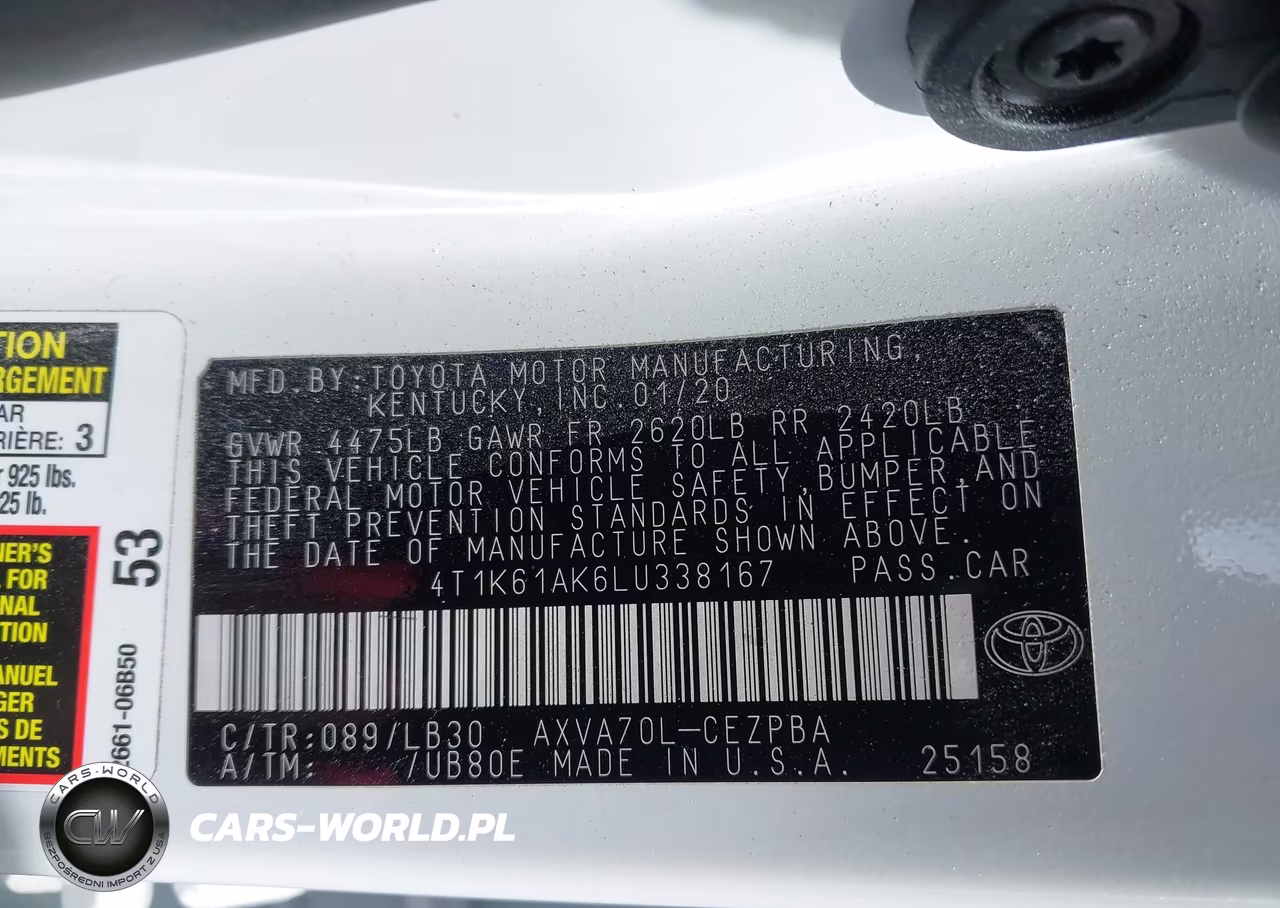 2020 Toyota Camry Xse VIN:4T1K61AK6LU338167 - 9