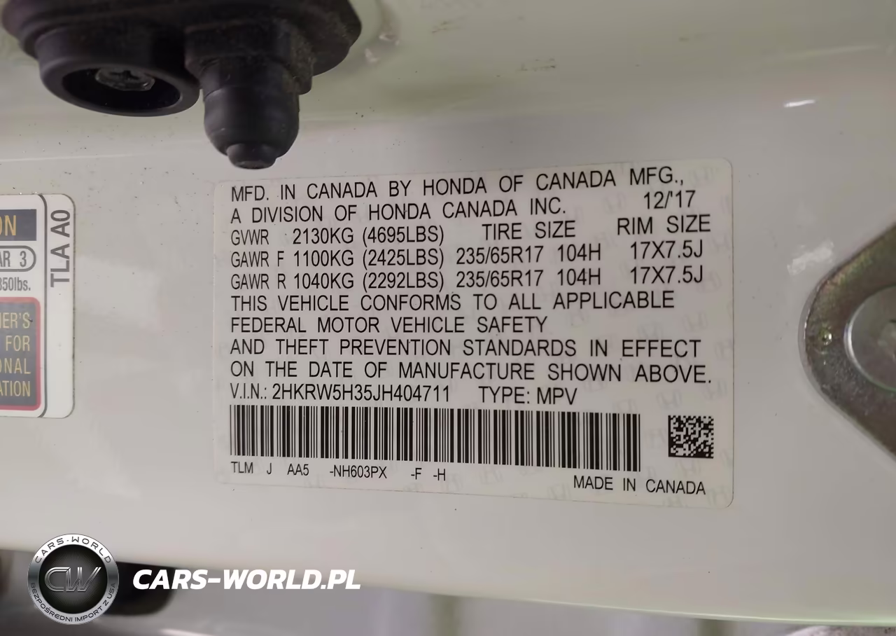 2018 Honda Cr-V Lx VIN:2HKRW5H35JH404711 - 9