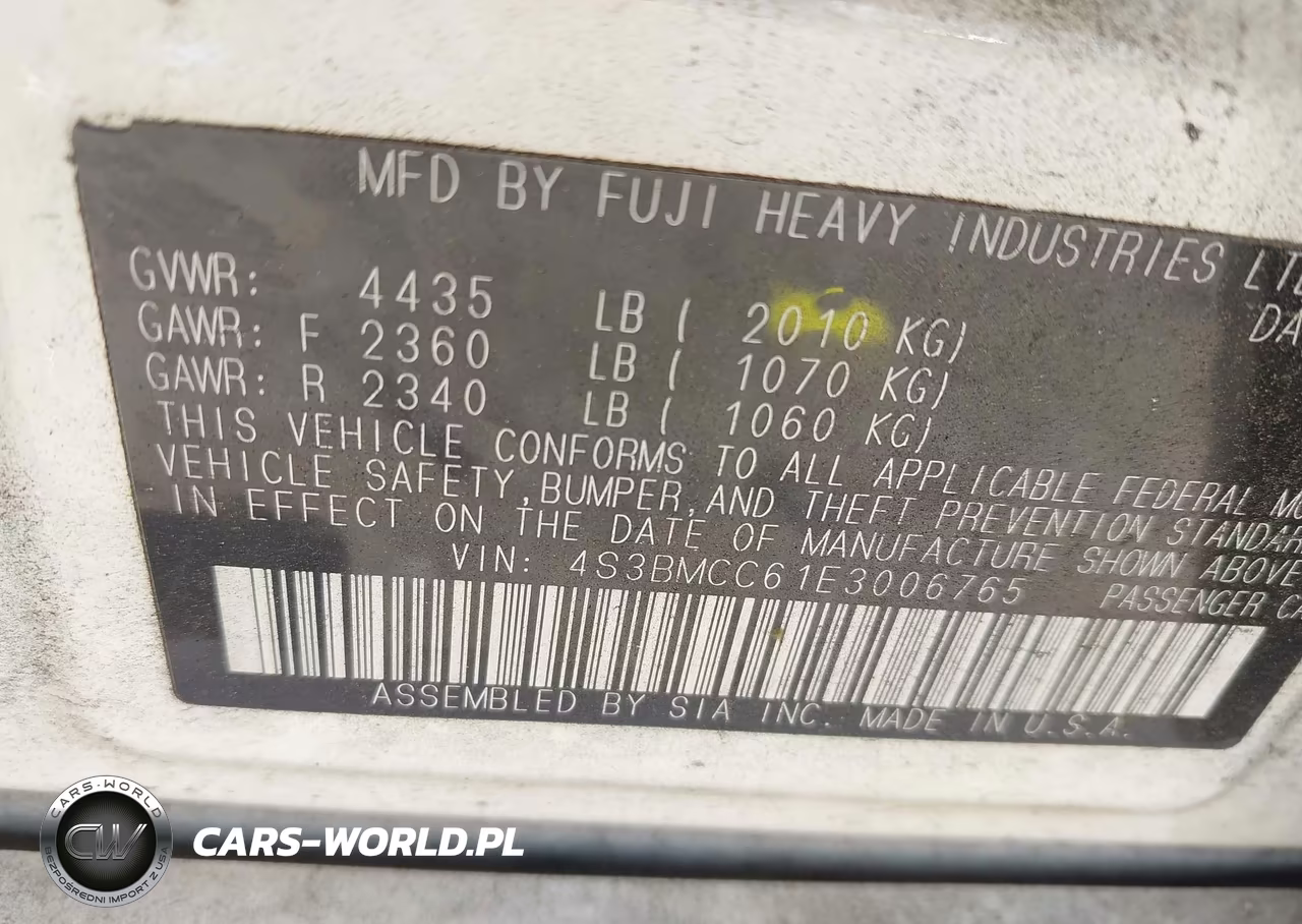 2014 Subaru Legacy 2.5I Premium VIN:4S3BMCC61E3006765 - 9