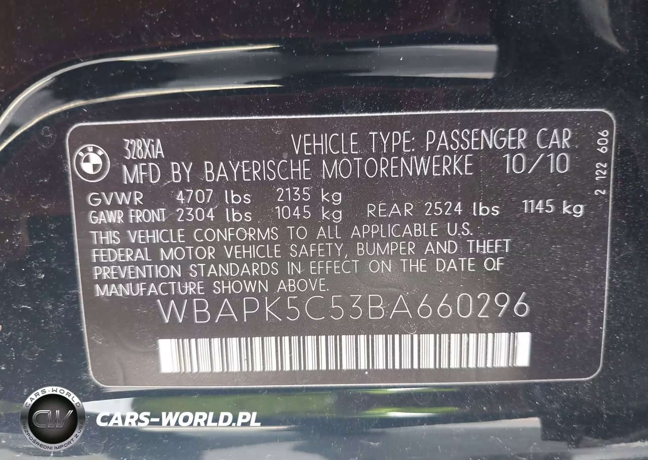 2011 BMW 328I xDrive VIN:WBAPK5C53BA660296 - 9