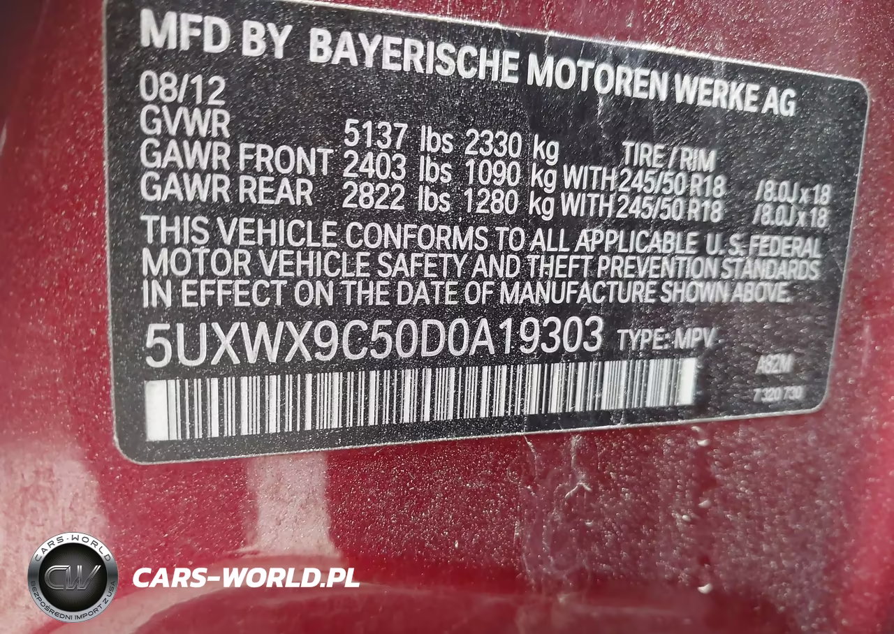 2013 BMW X3 xDrive28I VIN:5UXWX9C50D0A19303 - 9