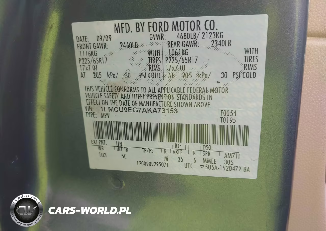 2010 Ford Escape Limited VIN:1FMCU9EG7AKA73153 - 9