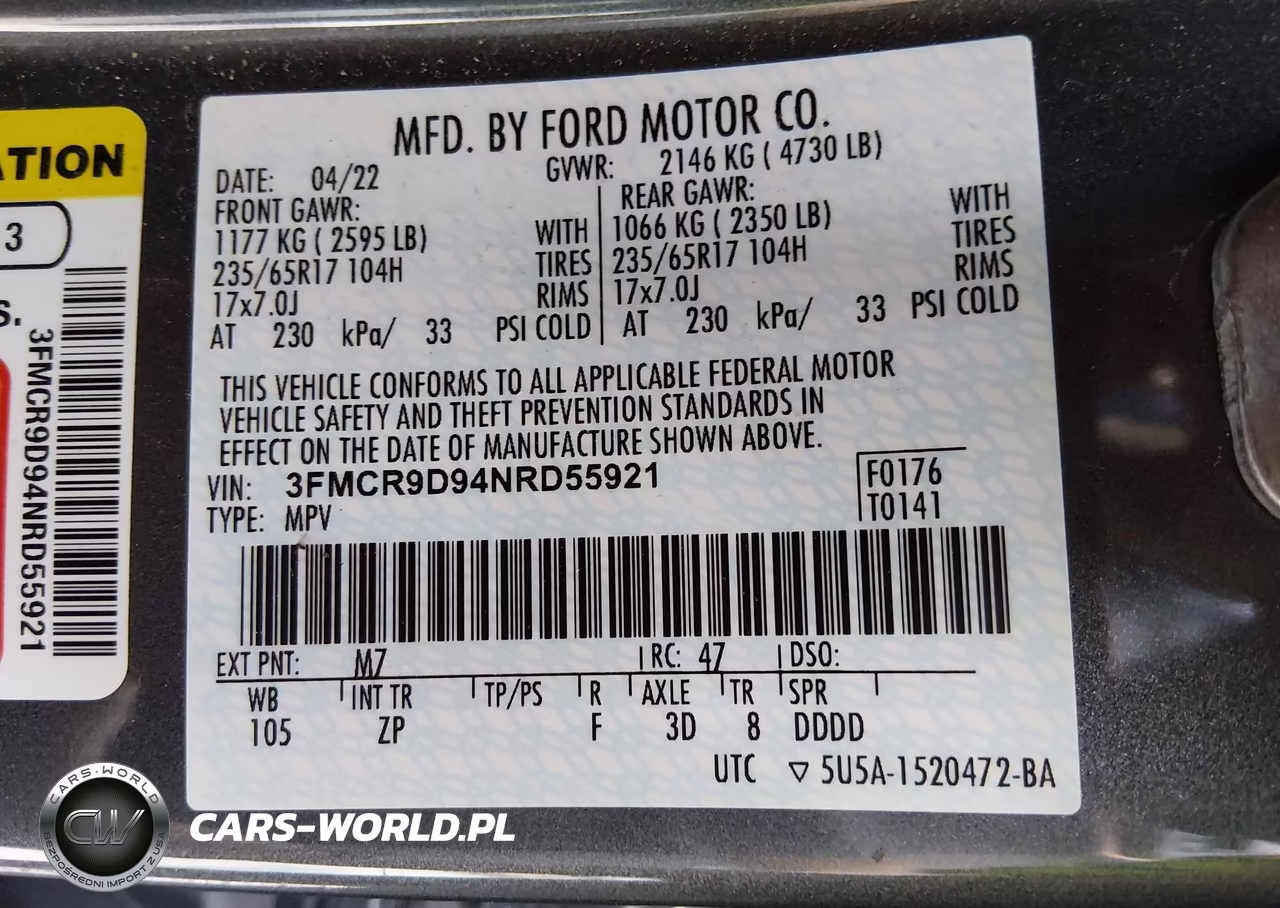 2022 Ford Bronco Sport Badlands VIN:3FMCR9D94NRD55921 - 9