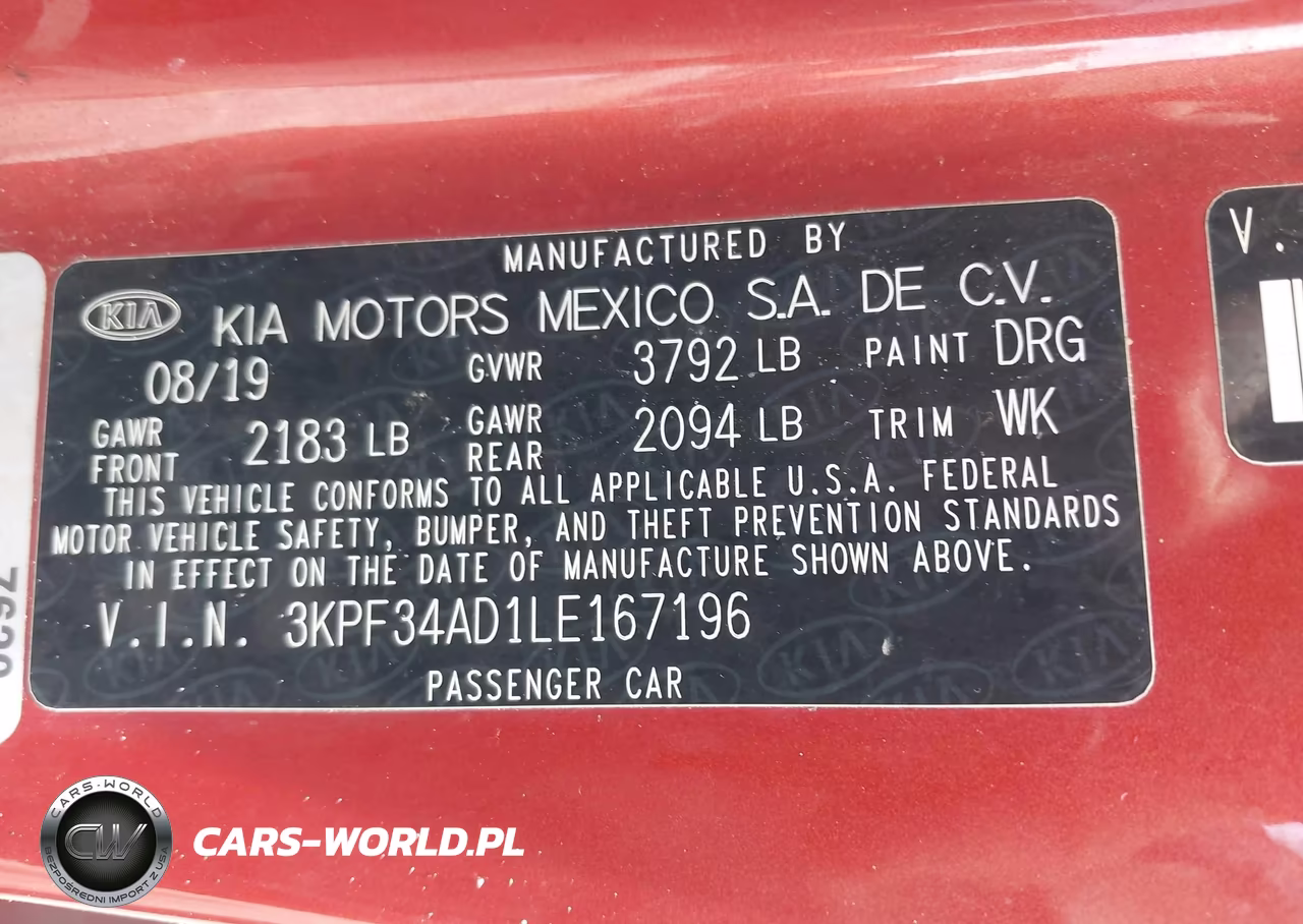 2020 Kia Forte Gt-Line VIN:3KPF34AD1LE167196 - 9