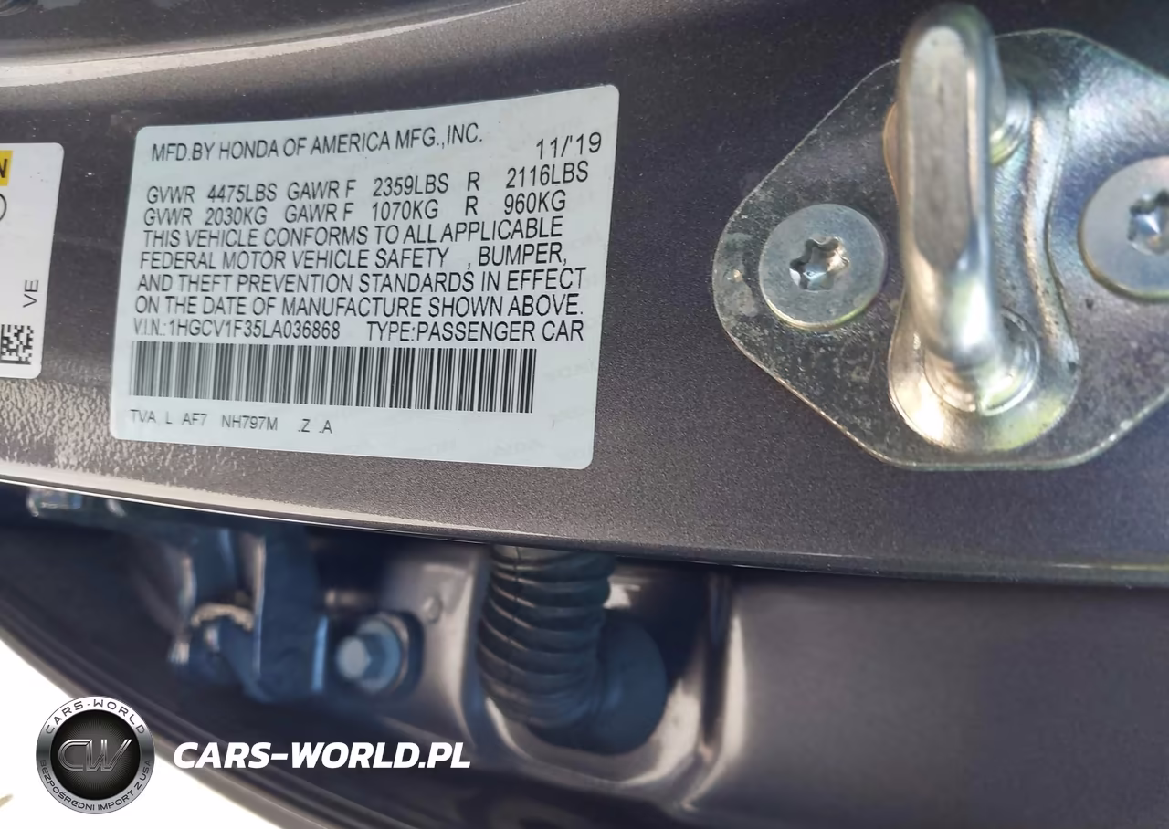 2020 Honda Accord Sport VIN:1HGCV1F35LA036868 - 9