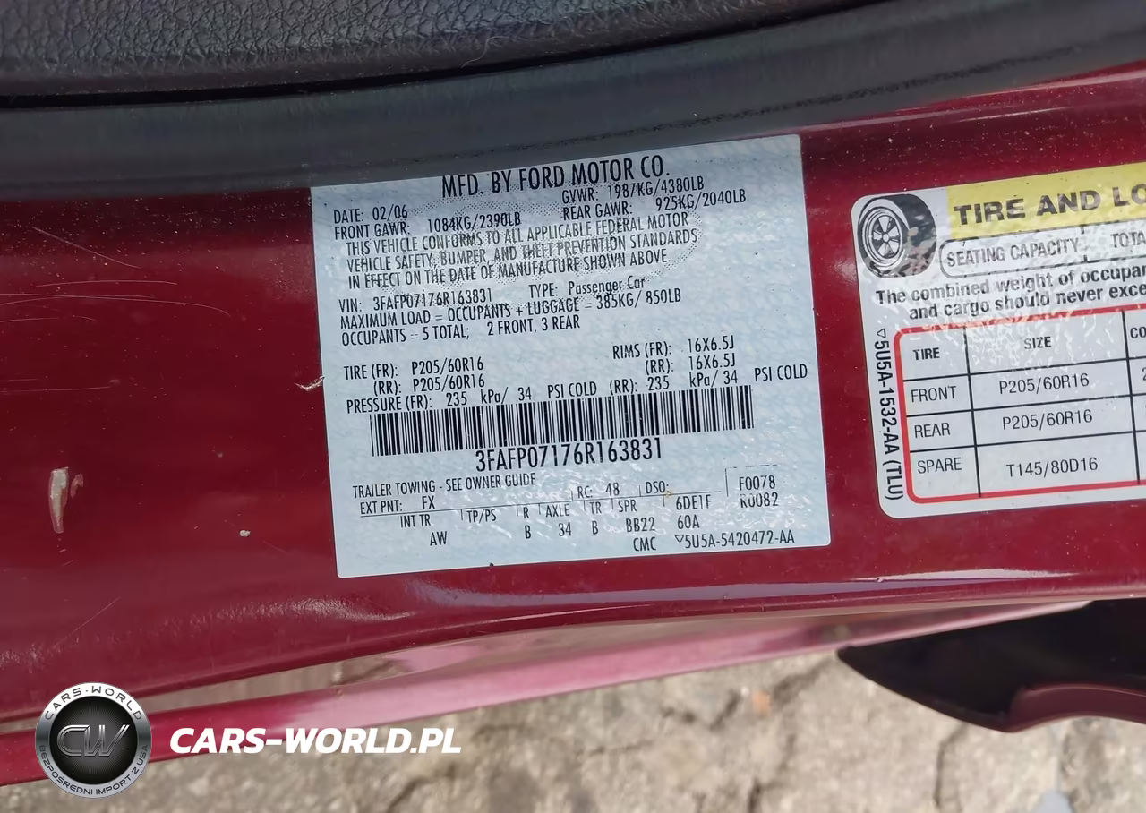 2006 Ford Fusion Se VIN:3FAFP07176R163831 - 9