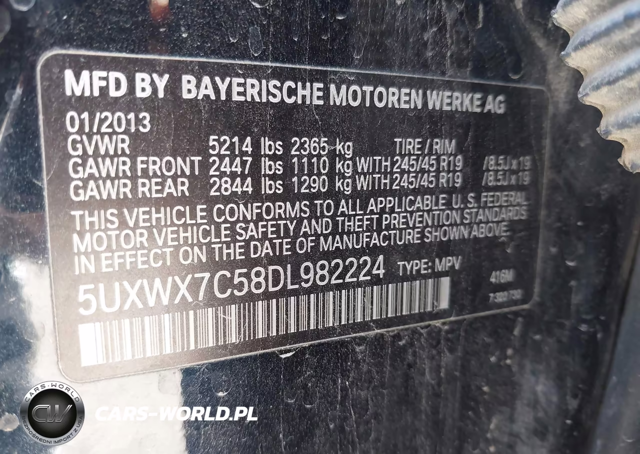 2013 BMW X3 xDrive35I VIN:5UXWX7C58DL982224 - 9