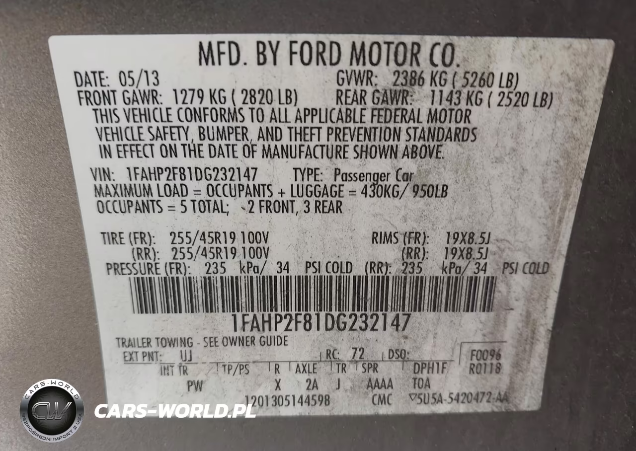 2013 Ford Taurus Limited VIN:1FAHP2F81DG232147 - 9