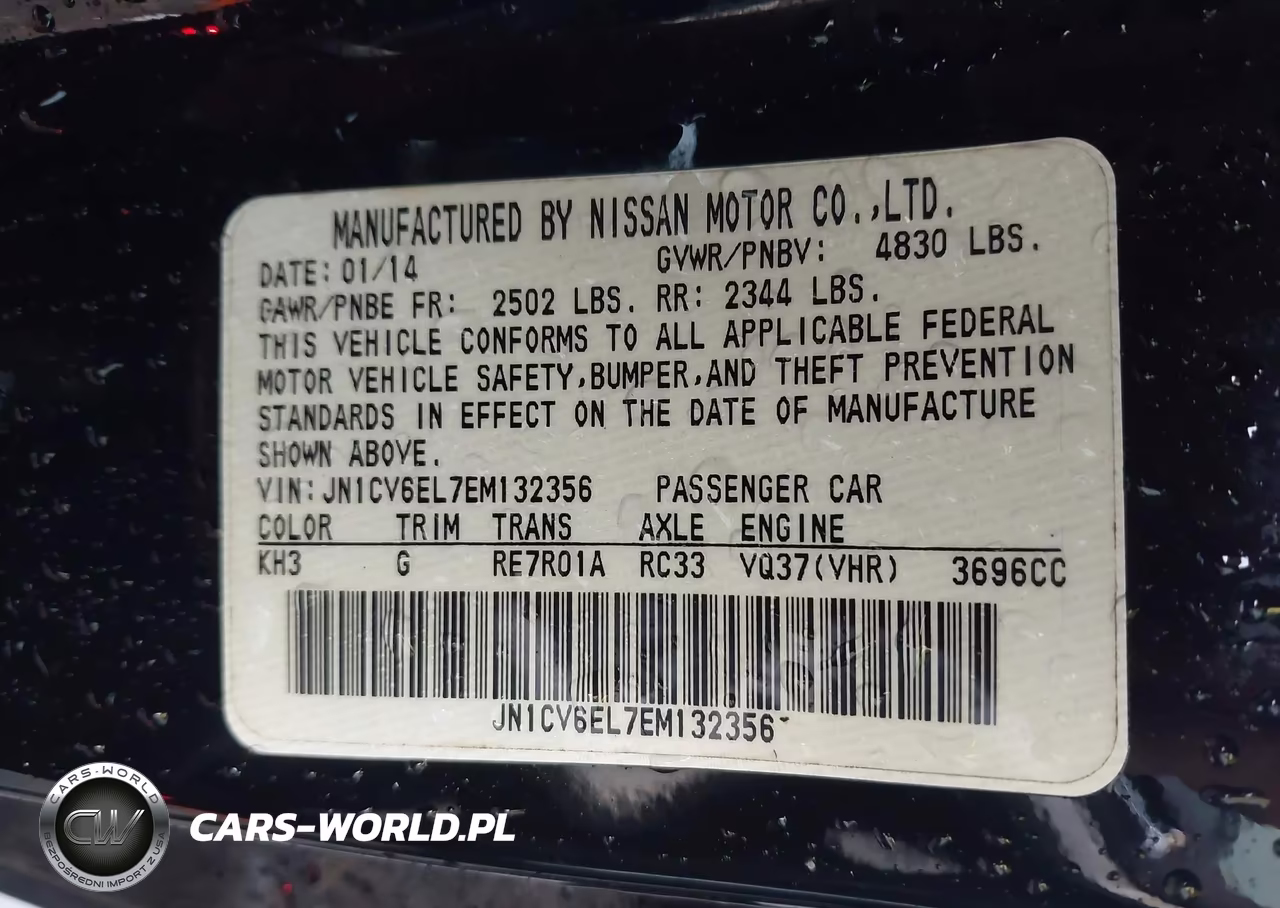 2014 Infiniti Q60 VIN:JN1CV6EL7EM132356 - 9