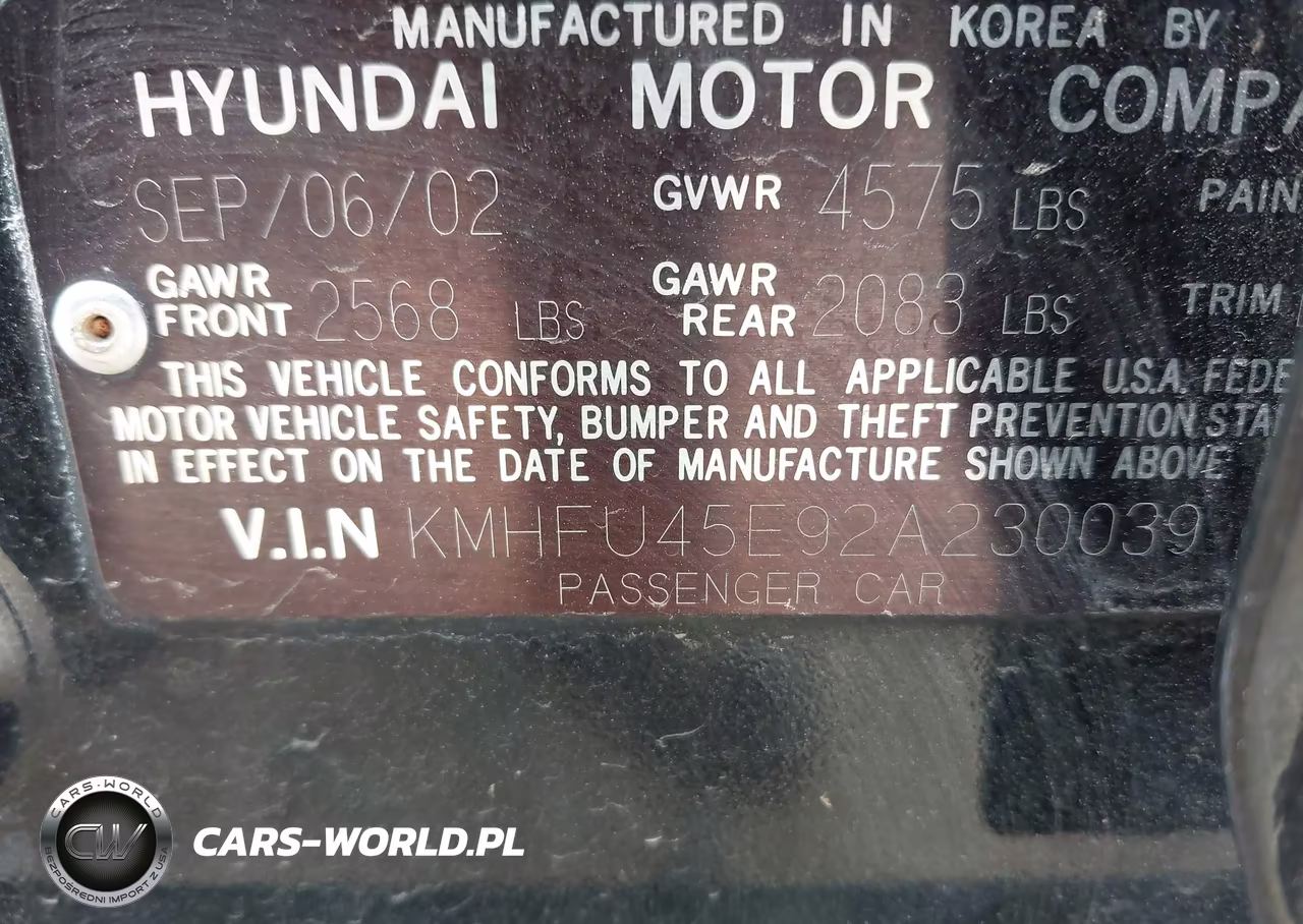 2002 Hyundai Xg350 L VIN:KMHFU45E92A230039 - 9