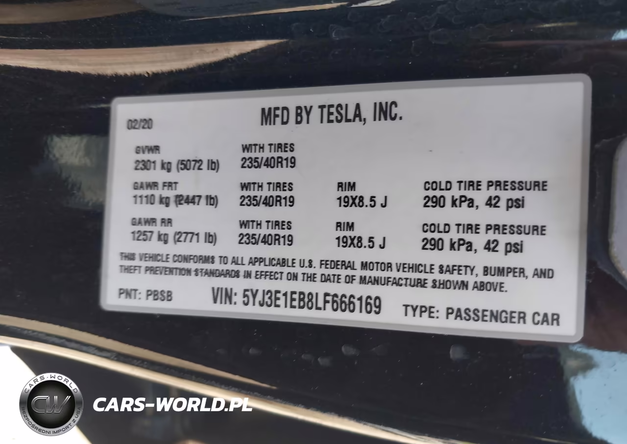 2020 Tesla Model 3 Long Range Dual Motor All-Wheel Drive VIN:5YJ3E1EB8LF666169 - 9