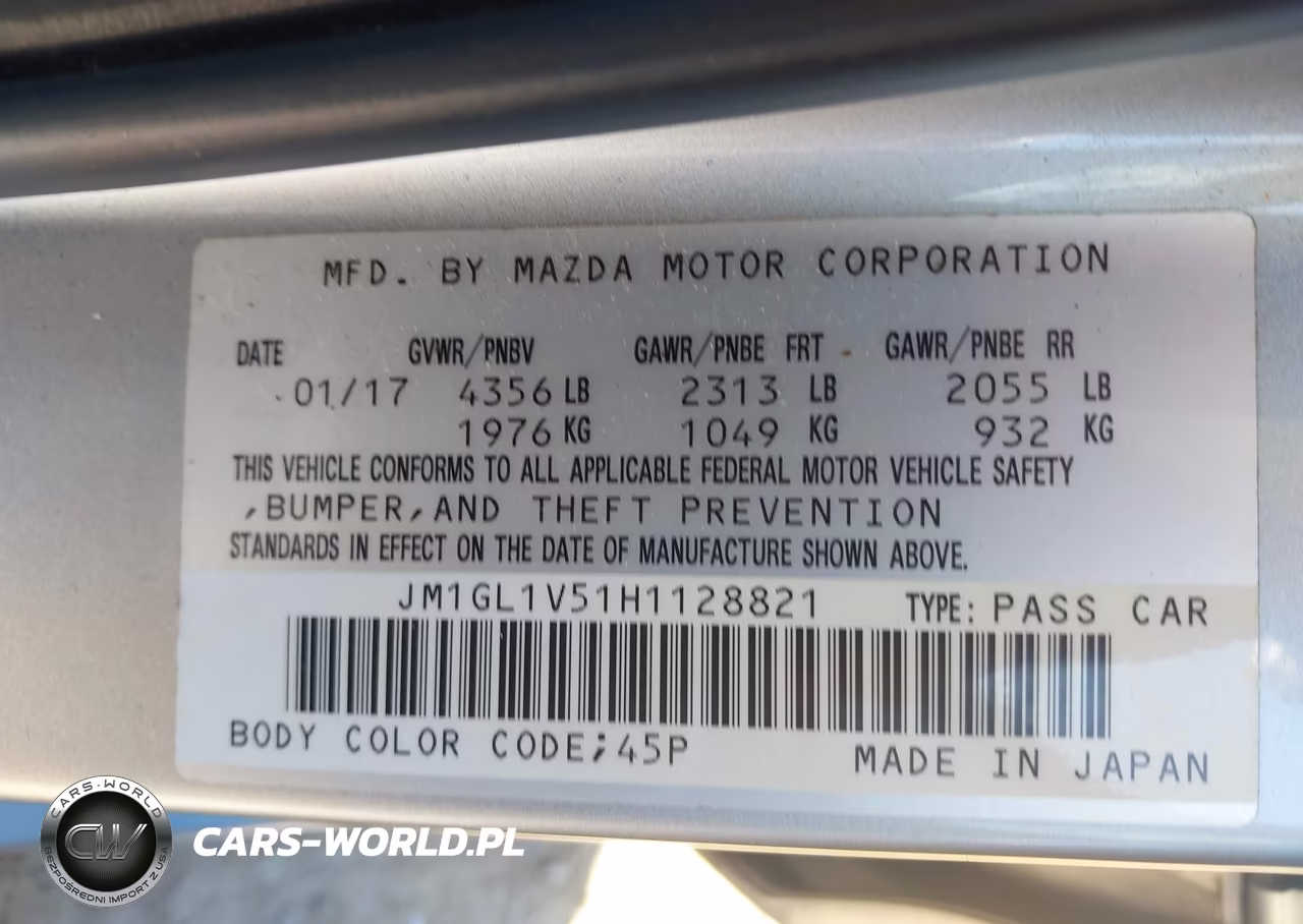 2017 Mazda Mazda6 Touring VIN:JM1GL1V51H1128821 - 9