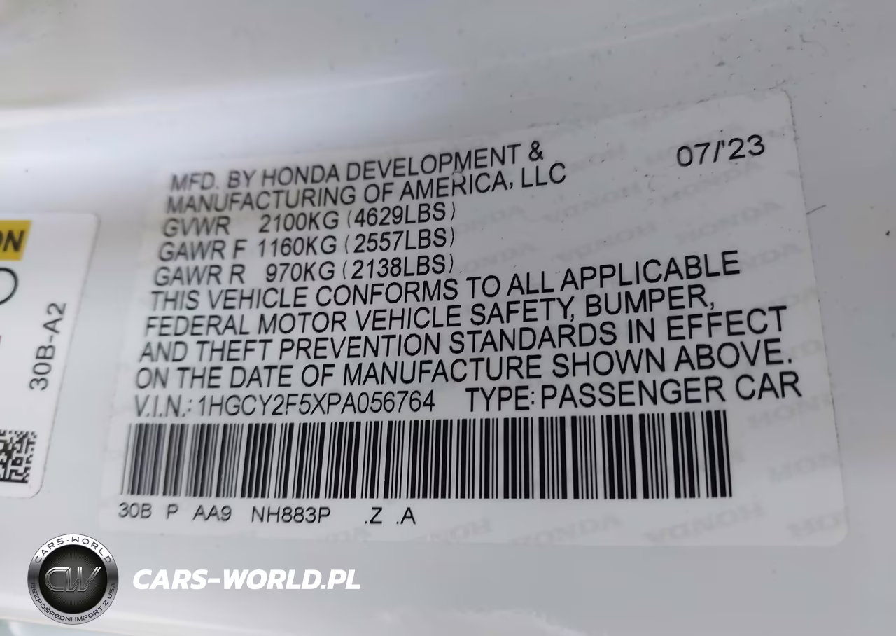 2023 Honda Accord Hybrid Sport VIN:1HGCY2F5XPA056764 - 9