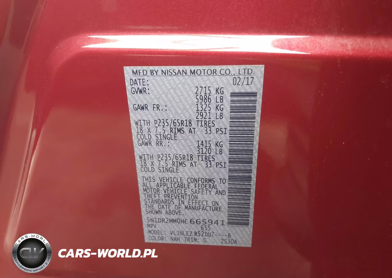 2017 Nissan Pathfinder Sv VIN:5N1DR2MM0HC665941 - 9