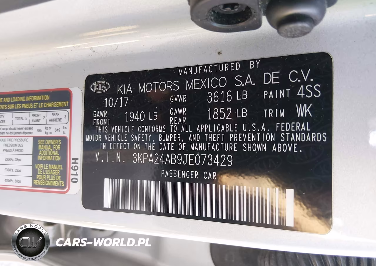 2018 Kia Rio Lx VIN:3KPA24AB9JE073429 - 9