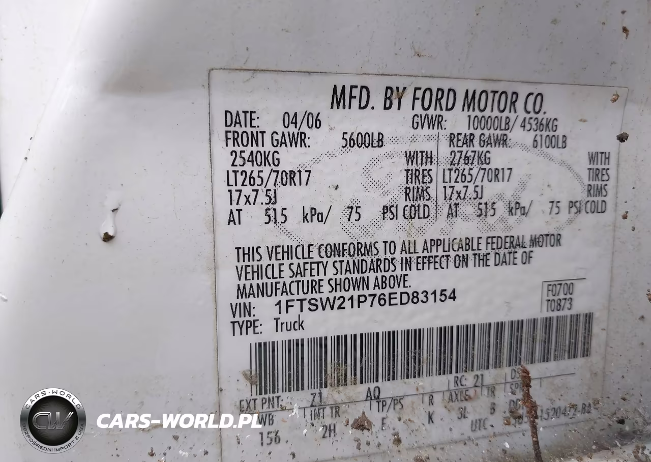 2006 Ford F-250 Lariat-Xl-Xlt VIN:1FTSW21P76ED83154 - 9