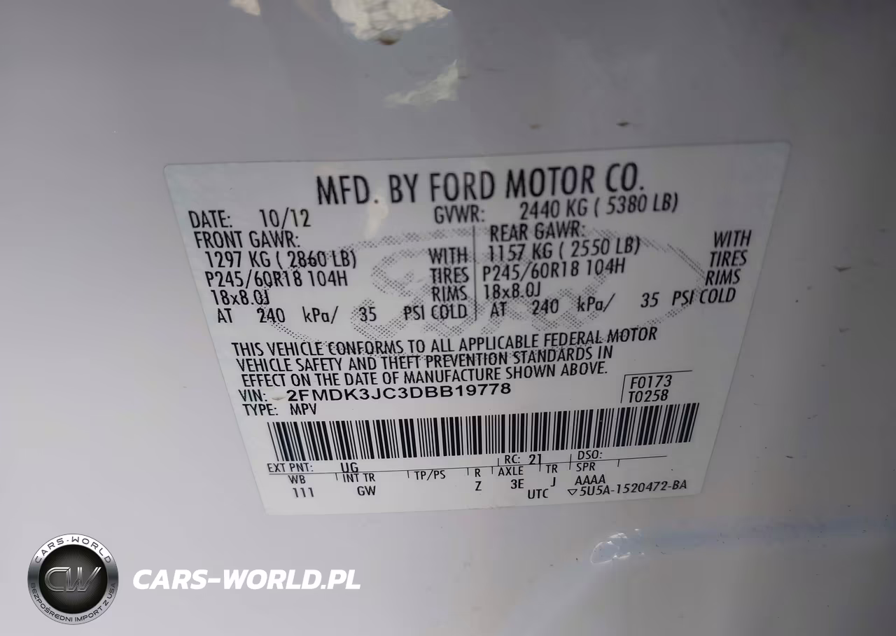 2013 Ford Edge Sel VIN:2FMDK3JC3DBB19778 - 9