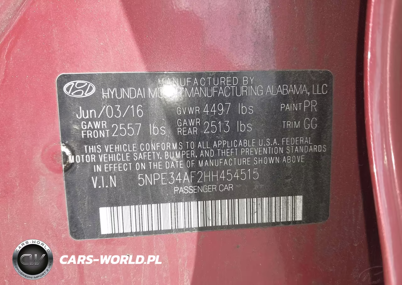 2017 Hyundai Sonata Sport VIN:5NPE34AF2HH454515 - 9
