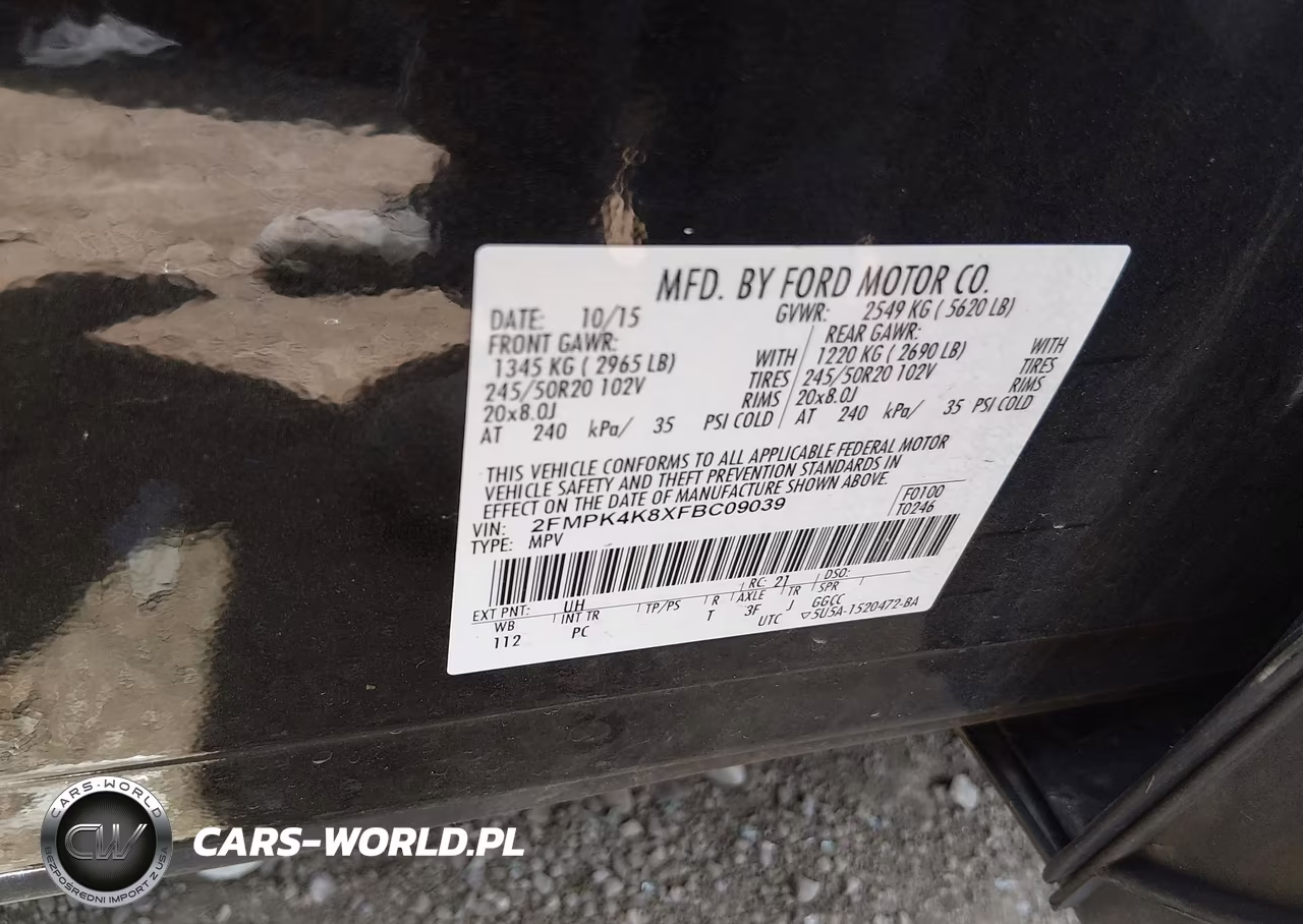 2015 Ford Edge Titanium VIN:2FMPK4K8XFBC09039 - 9