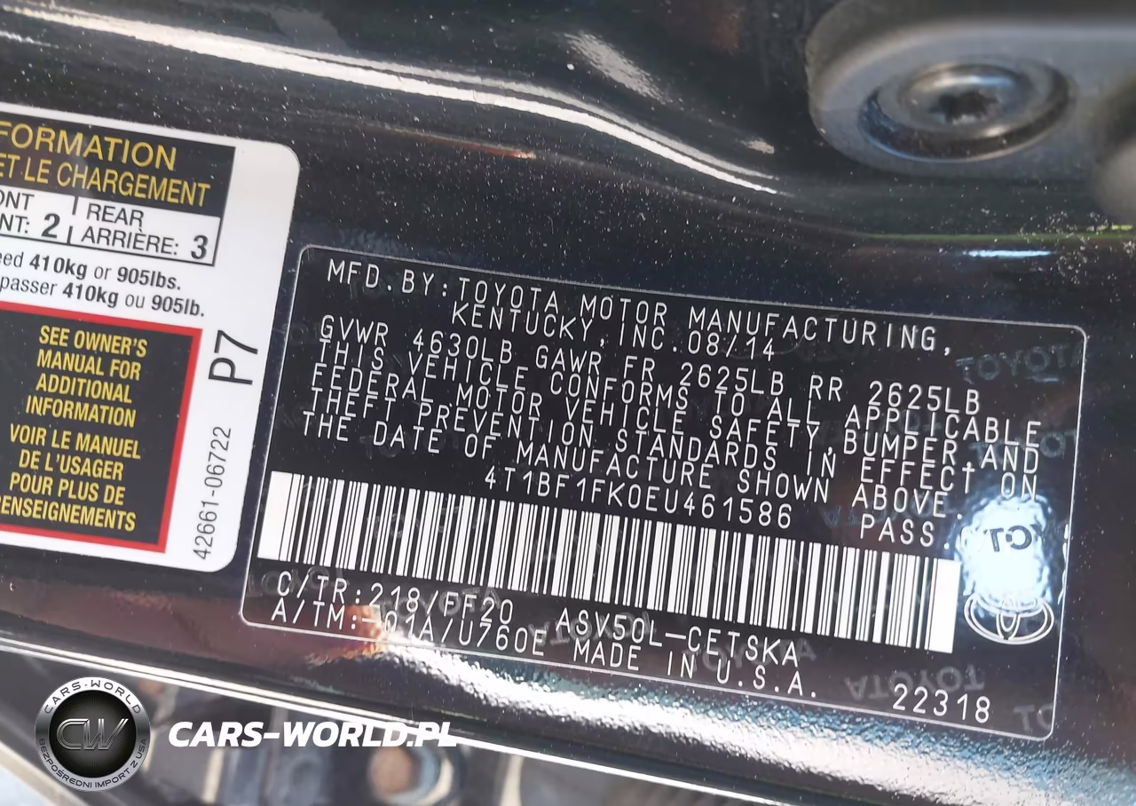 2014 Toyota Camry Se VIN:4T1BF1FK0EU461586 - 9