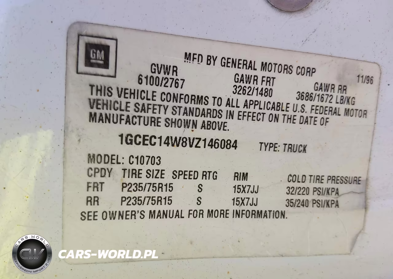 1997 Chevrolet C1500 Fleetside VIN:1GCEC14W8VZ146084 - 9