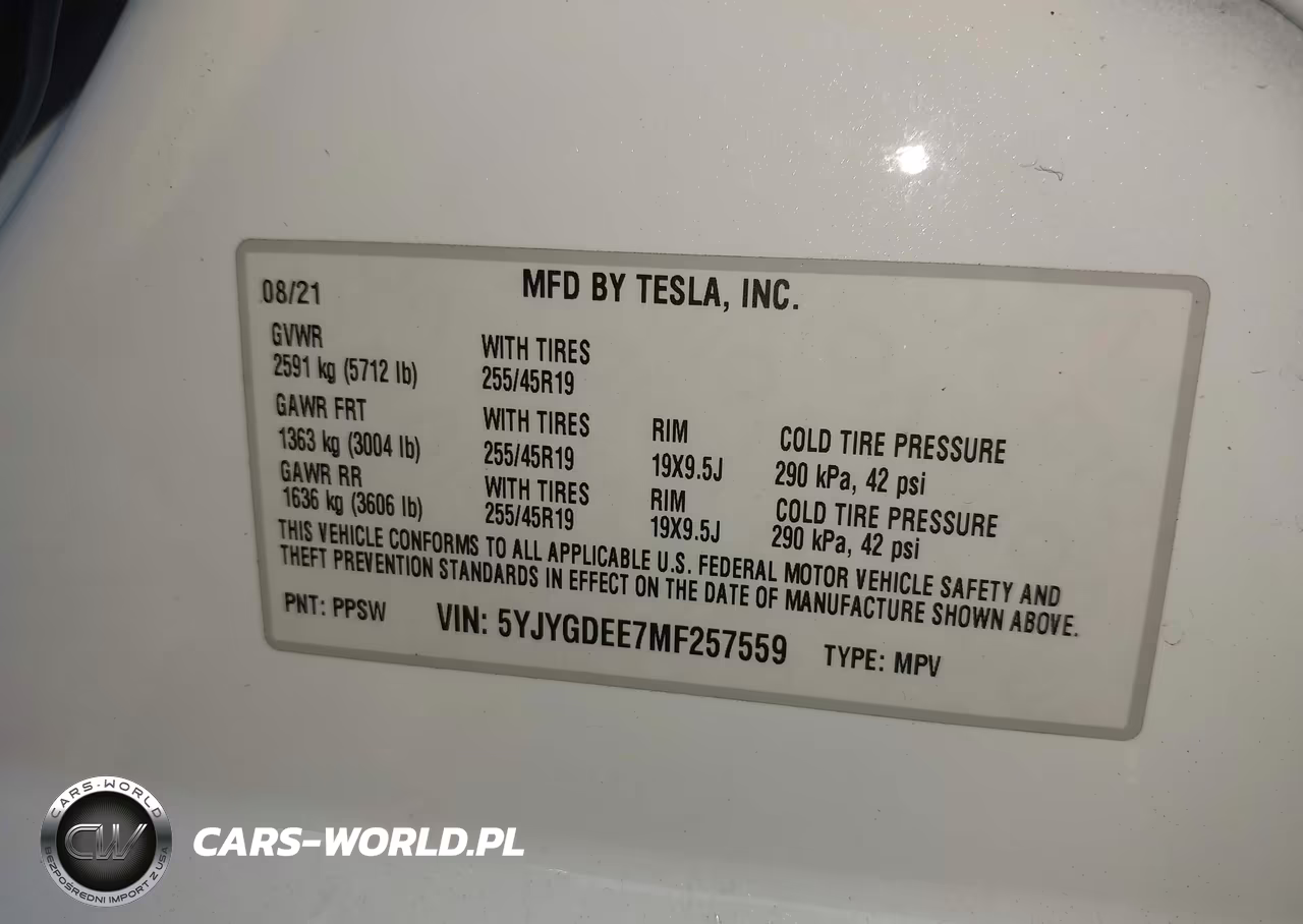 2021 Tesla Model Y Long Range Dual Motor All-Wheel Drive VIN:5YJYGDEE7MF257559 - 9