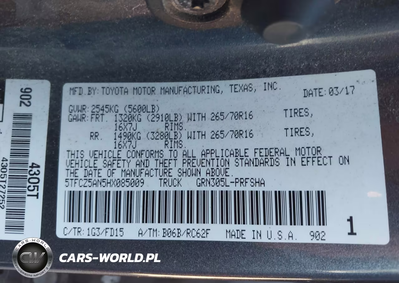 2017 Toyota Tacoma Trd Off Road VIN:5TFCZ5AN5HX085009 - 9