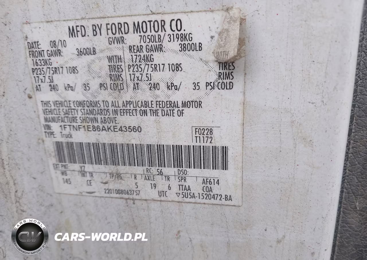 2010 Ford F-150 Xl-Xlt VIN:1FTNF1E86AKE43560 - 9
