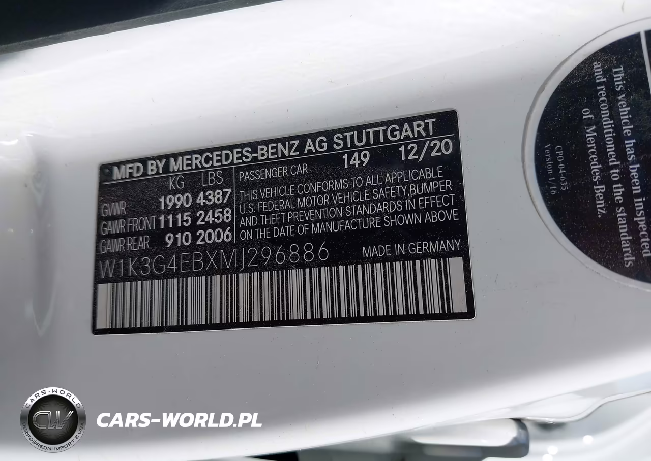 2021 Mercedes-Benz A 220 VIN:W1K3G4EBXMJ296886 - 9