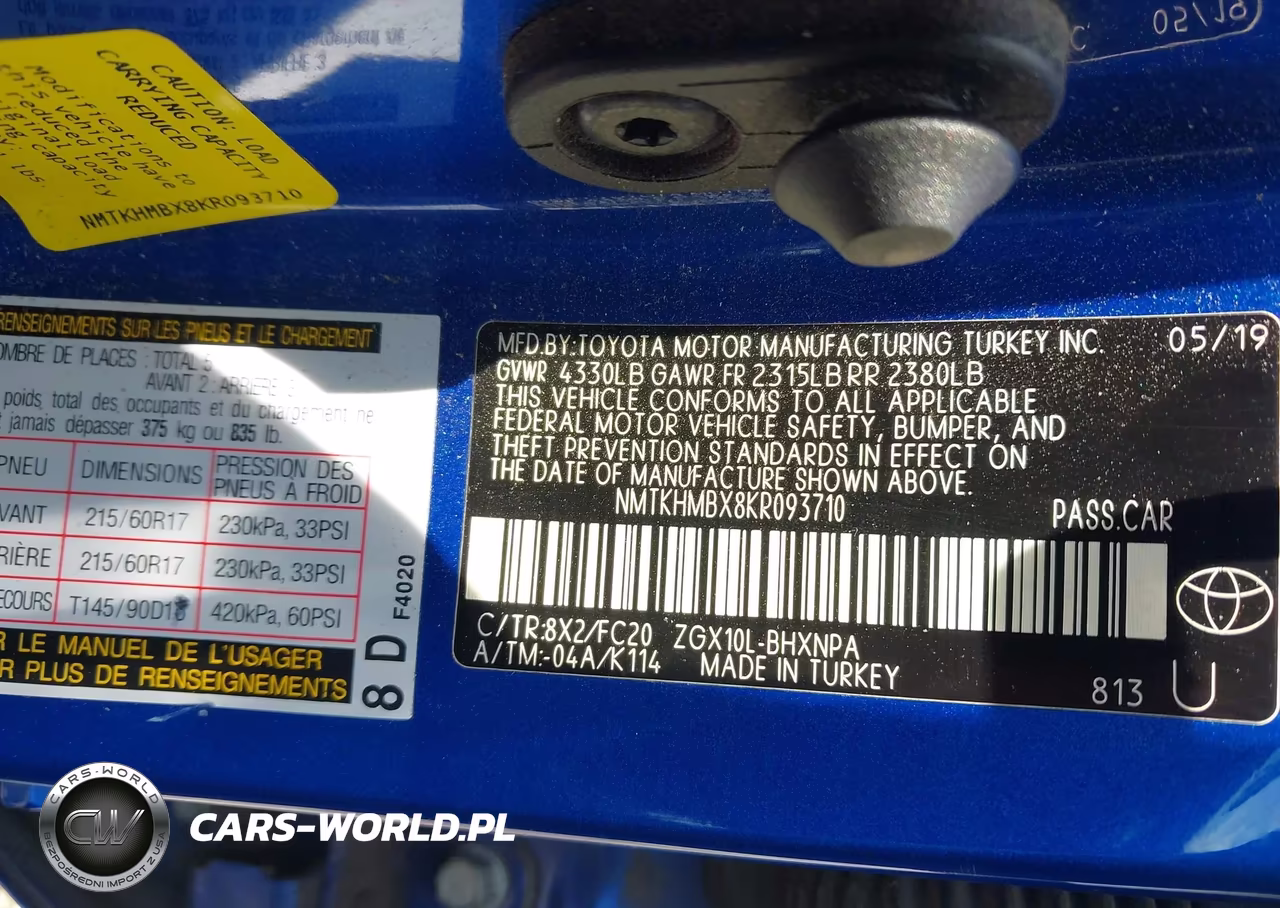 2019 Toyota C-Hr Le VIN:NMTKHMBX8KR093710 - 9