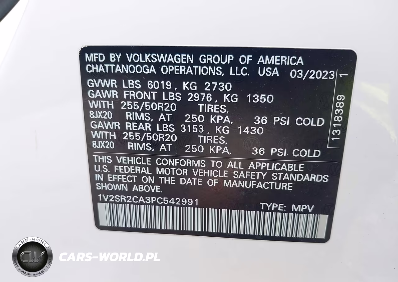 2023 Volkswagen Atlas 3.6L V6 Sel R-Line Black VIN:1V2SR2CA3PC542991 - 9