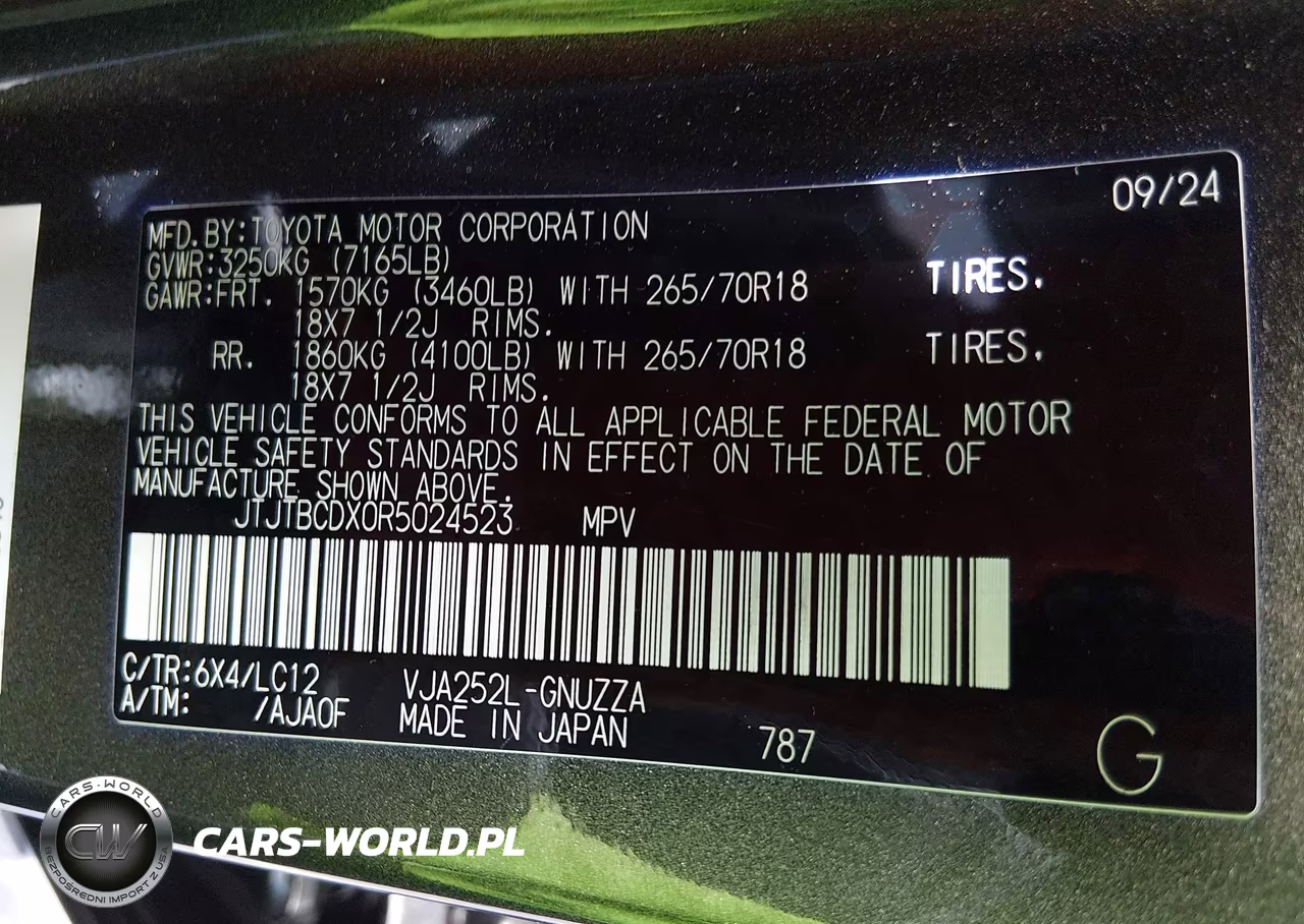 2024 Lexus Gx 550 Overtrail VIN:JTJTBCDX0R5024523 - 9