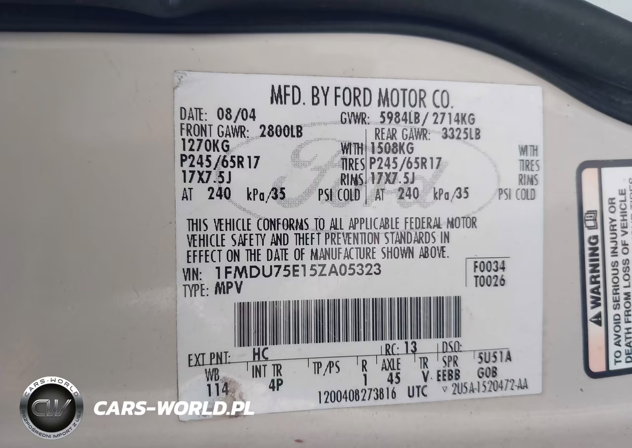 2005 Ford Explorer Limited VIN:1FMDU75E15ZA05323 - 9