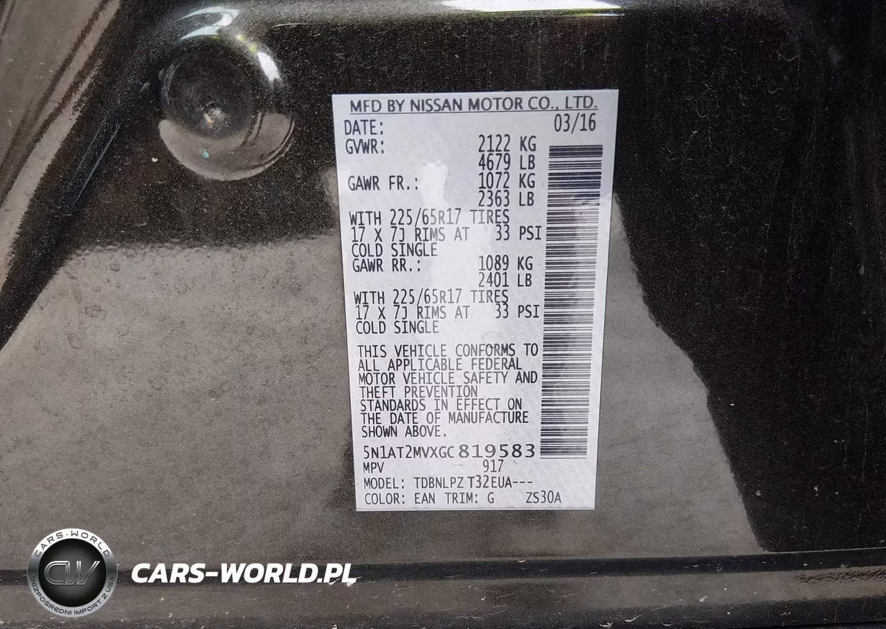 2016 Nissan Rogue S-Sl-Sv VIN:5N1AT2MVXGC819583 - 9